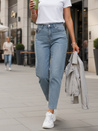 Jeansy damskie mom fit z wysokim stanem niebieskie Dstreet UY2861