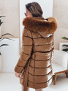 Kurtka zimowa damska CASSERIE pikowana z kapturem coffee Dstreet TY4925