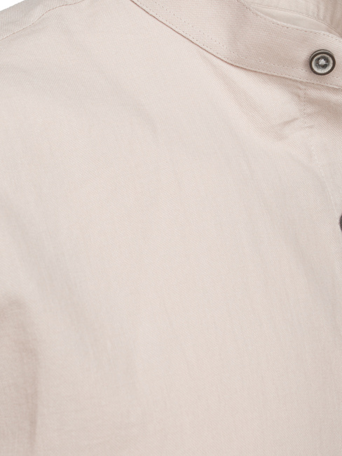 Koszula męska z krótkim rękawem beżowa Dstreet KX1061