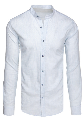 Koszula męska ze stójką z długim rękawem błękitna Dstreet DX2661