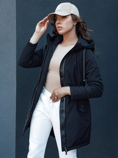 Kurtka przejściowa damska parka z kapturem GROLIN czarna Dstreet TY4413