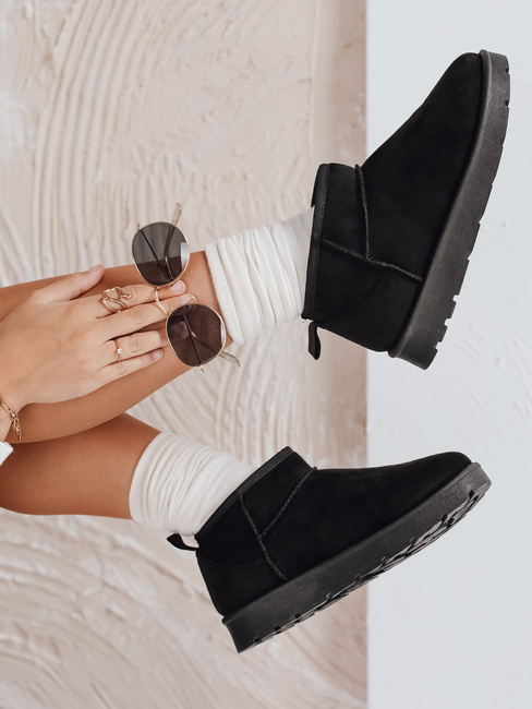 Śniegowce damskie na platformie czarne Dstreet ZY1077