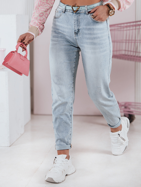 Spodnie damskie jeansowe mom fit z paskiem LOVENOVA Dstreet UY2360