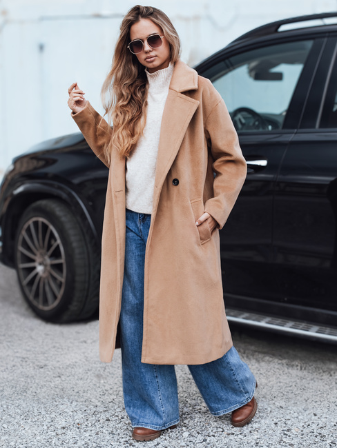 Płaszcz damski przejściowy oversize brązowy Dstreet NY0767