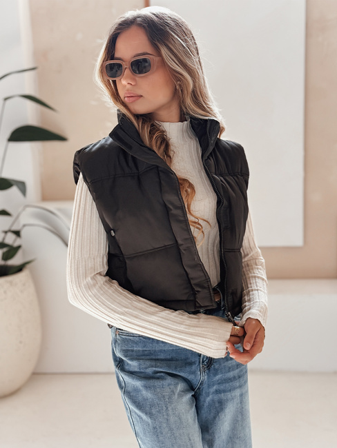 Kamizelka damska pikowana czarna Dstreet TY5197