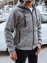 Rozpinana bluza męska ocieplana jasnoszara Dstreet BX5596