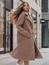Długi płaszcz damski typu baranek beżowy Dstreet NY0753z