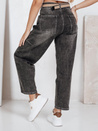 Jeansy damskie wide leg z paskiem czarne Dstreet UY2744