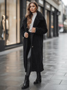 Płaszcz zimowy damski teddy futrzany długi czarny Dstreet NY0760z