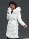 Płaszcz zimowy damski pikowany z kapturem ELENESS biały Dstreet TY4607
