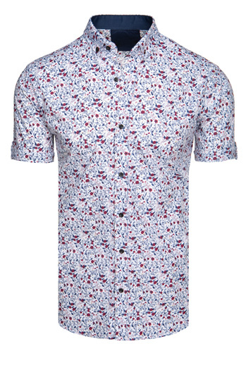 Koszula męska z krótkim rękawem biała Dstreet KX1071