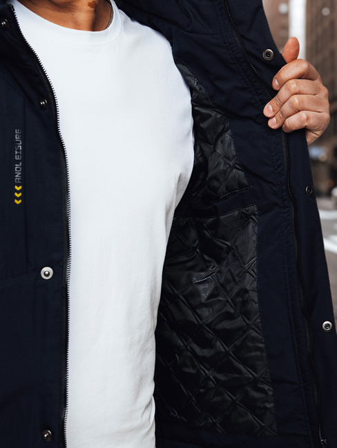 Kurtka męska przejściowa z kapturem granatowa Dstreet TX4996