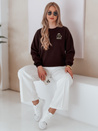 Bluza damska oversize z haftem CHERSOFT brązowa Dstreet BY1401