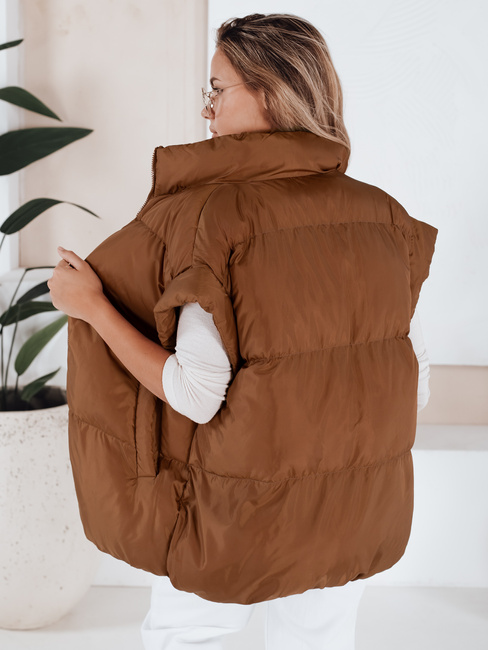 Kamizelka damska pikowana NIMIA kamelowa Dstreet TY3249