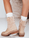 Botki damskie zamszowe beżowe Dstreet ZY1282