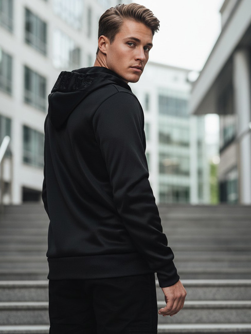 Bluza męska z kapturem czarna Dstreet BX5858