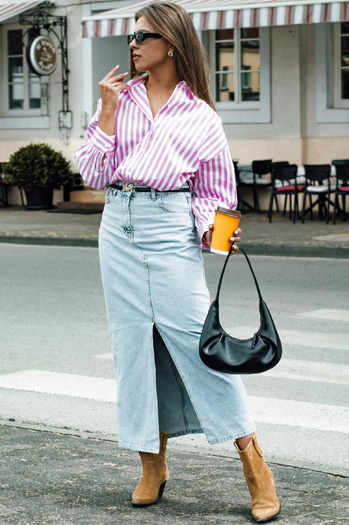 Spódnica jeansowa VIRTON niebieska Dstreet CY0463