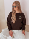 Bluza damska oversize z haftem CHERSOFT brązowa Dstreet BY1401