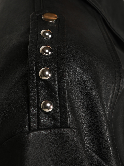 Kurtka skórzana damska bomberka czarna Dstreet TY5566