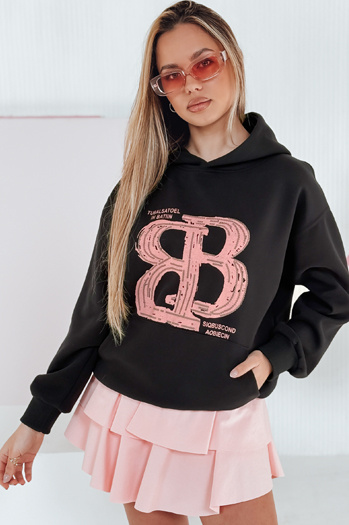 Bluza damska oversize z kapturem LITESSO czarna Dstreet BY1413