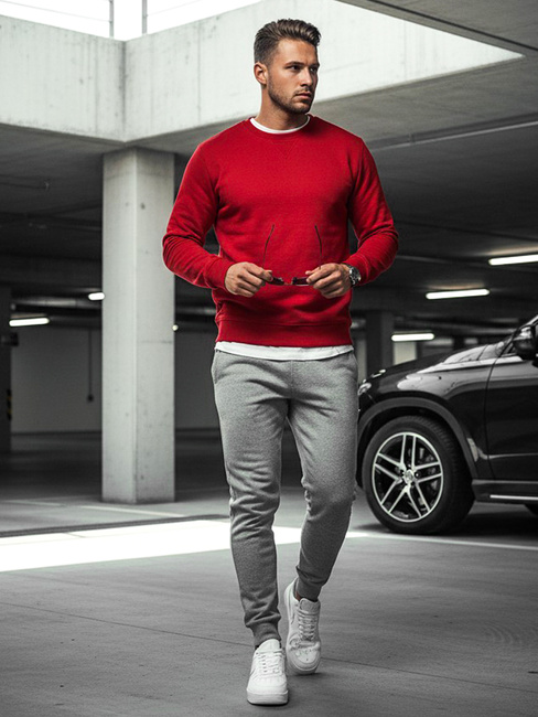 Bluza męska gładka czerwona Dstreet BX3867