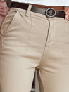 Spodnie damskie slim fit z paskiem TAIRONIK ciemnobeżowe Dstreet UY2545
