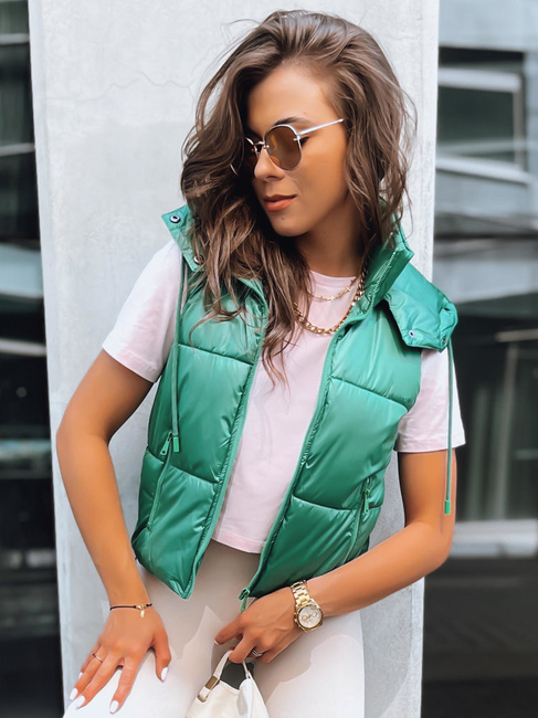 Kamizelka damska pikowana OSHE zielona Dstreet TY3702