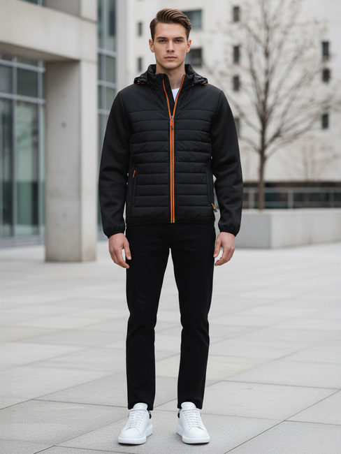 Kurtka męska przejściowa pikowana czarna Dstreet TX3785