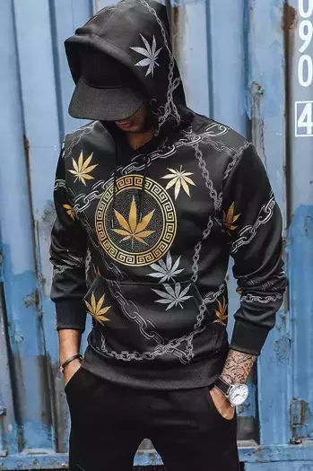 Bluza męska z nadrukiem czarna Dstreet BX5311