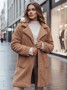 Płaszcz zimowy damski teddy futrzany kamelowy Dstreet NY0758z
