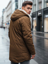 Kurtka zimowa męska parka z kapturem brązowa Dstreet TX4972