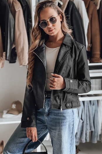 Kurtka skórzana damska ramoneska DARKGLORY czarna Dstreet TY4963