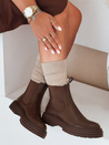 Botki damskie LUXIBOOTS na platformie brązowe Dstreet ZY1021