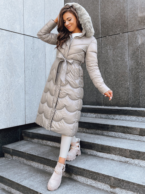 Płaszcz damski zimowy SCARLET beżowy Dstreet TY3806