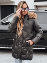Kurtka damska zimowa długa z kapturem czarna Dstreet TY5468