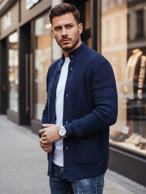 Sweter męski kardigan granatowy Dstreet WX2346