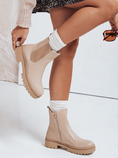 Botki damskie MONDERICO kremowe Dstreet ZY0540