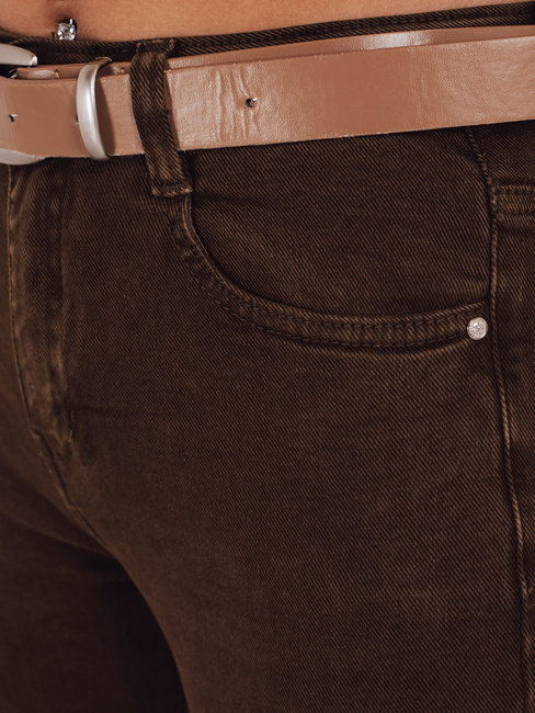 Jeansy damskie slim tapered brązowe Dstreet UY2843