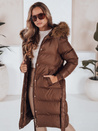 Kurtka zimowa damska pikowana z futerkiem STYLEBELLA brązowa Dstreet TY5009