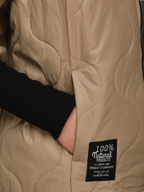 Kurtka damska pikowana przejściowa kamelowa Dstreet TY5543