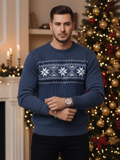 Sweter męski niebieski Dstreet WX2279z