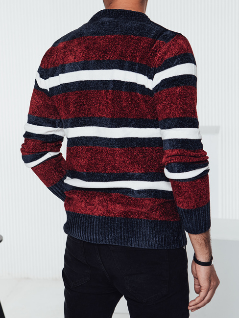 Sweter męski w paski czerwony Dstreet WX2264