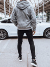 Rozpinana bluza męska ocieplana jasnoszara Dstreet BX5596