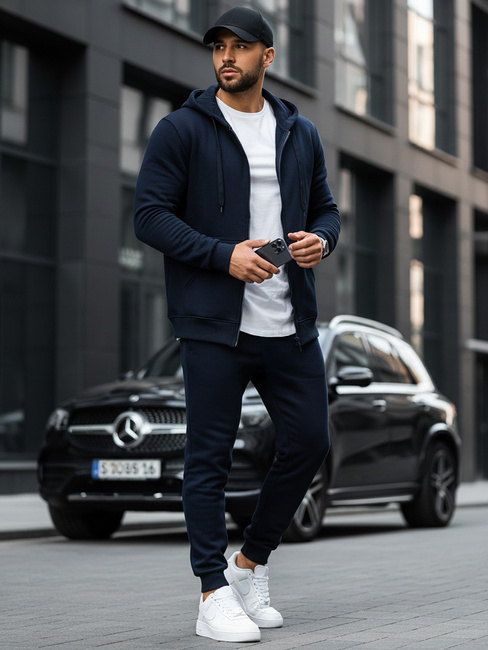 Bluza męska rozpinana granatowa BX2195