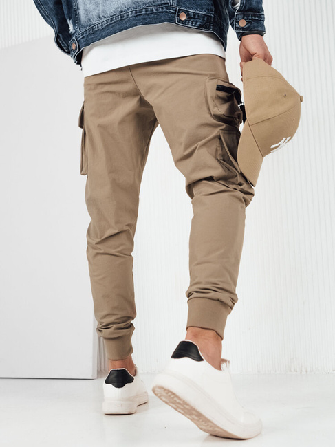 Spodnie męskie bojówki beżowe Dstreet UX4163