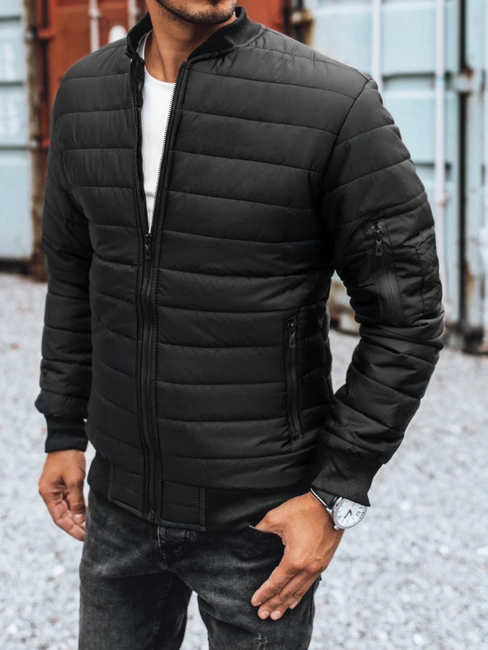 Kurtka męska pikowana bomber jacket czarna Dstreet TX2213z