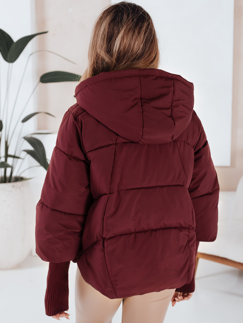 Kurtka damska zimowa MISSLAYER z kapturem burgundowa Dstreet TY5037