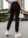 Spodnie damskie mom fit z paskiem czarne Dstreet UY2873