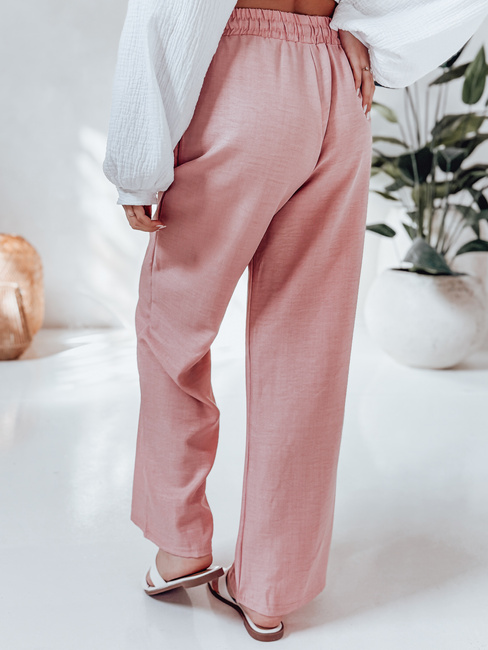Spodnie damskie wide leg MILLIVIO różowe Dstreet UY2663