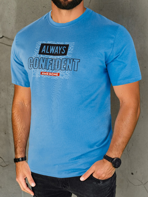 Koszulka męska z nadrukiem niebieska Dstreet RX5408